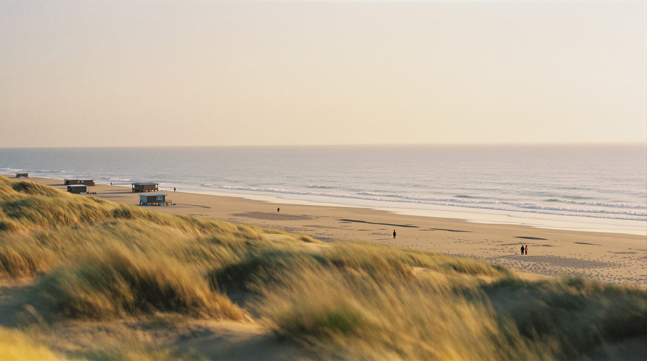 Strand en duinen van Zandvoort bij zonsondergang